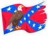 Confederate Flag Waving w/ Eagle Decal
