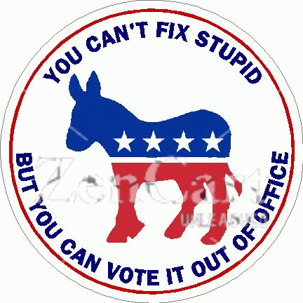 You Can\'t Fix Stupid Democrat Decal