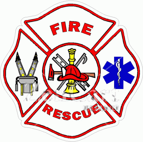 Fire Rescue Maltese Cross Decal [827-0903] : Phoenix Graphics, Your ...