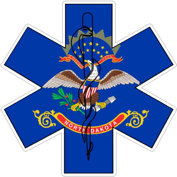 (image for) State Of North Dakota Star Of Life Decal
