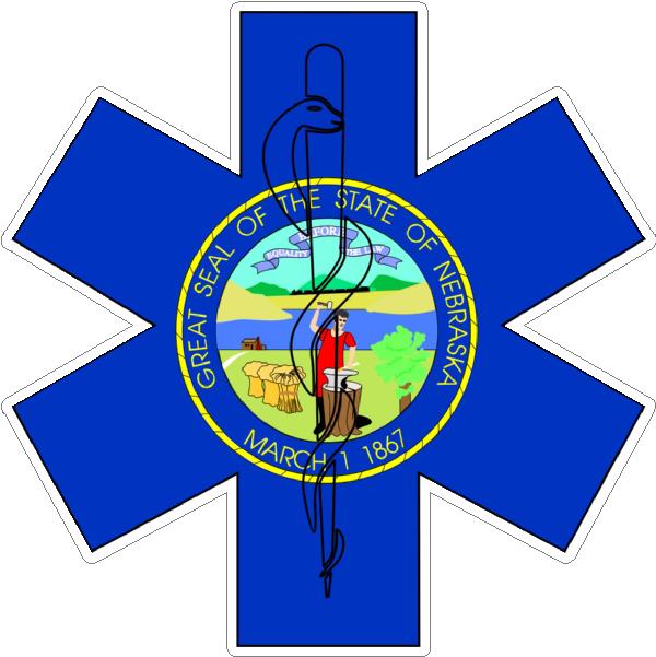 (image for) State Of Nebraska Star Of Life Decal