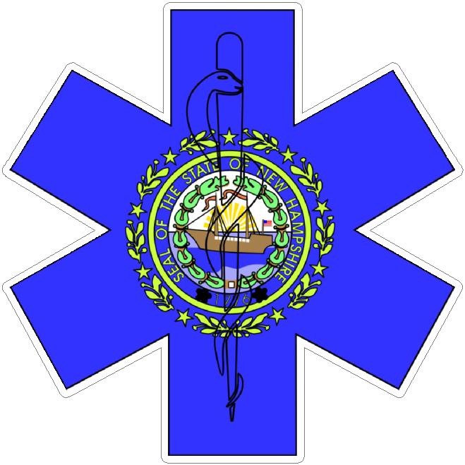 (image for) State Of New Hampshire Star Of Life Decal