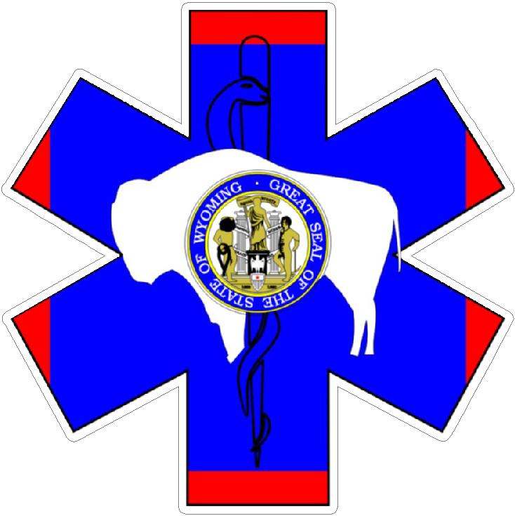 (image for) State Of Wyoming Star Of Life Decal