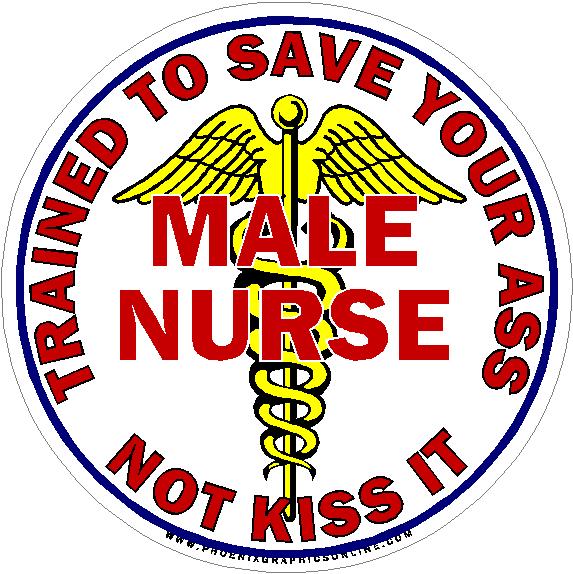 (image for) Male Nurse Trained To Save Your Ass Decal