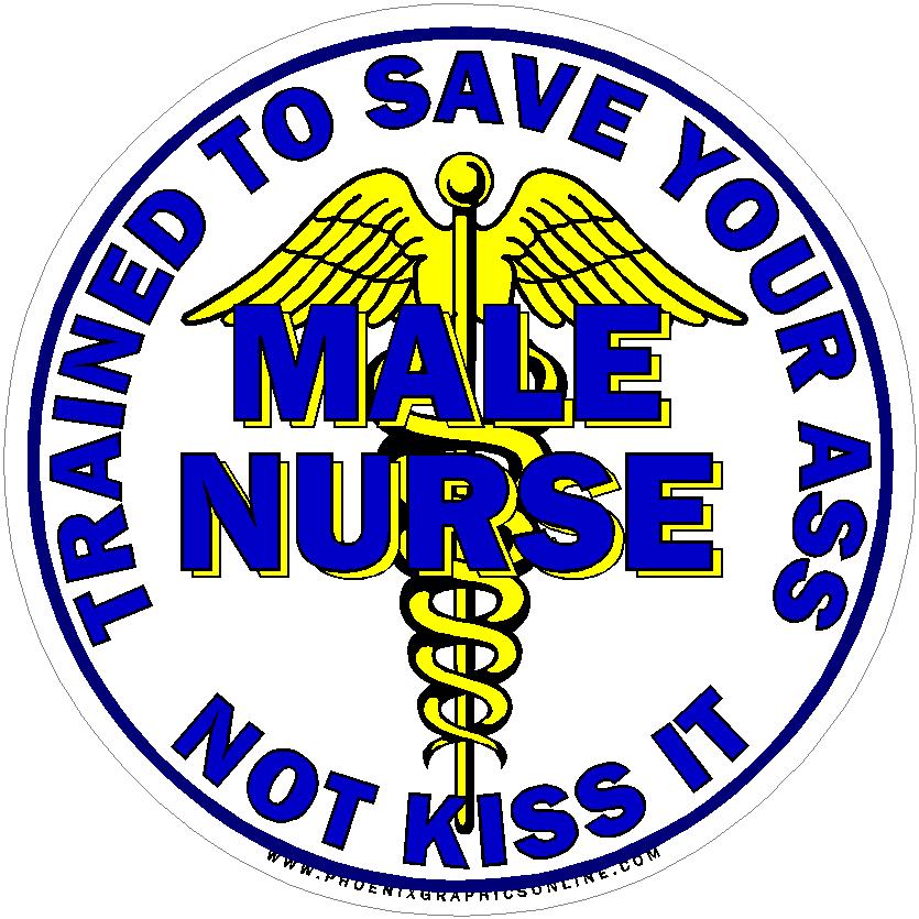 (image for) Male Nurse Trained To Save Your Ass Decal