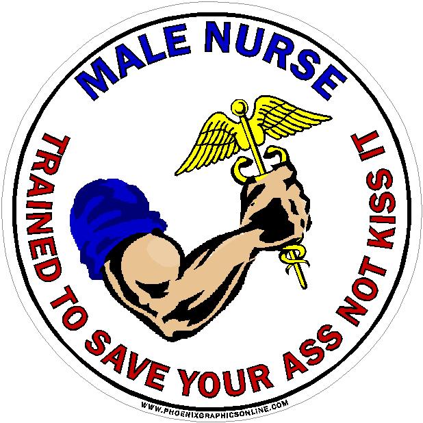 (image for) Male Nurse Trained To Save Your Ass Decal