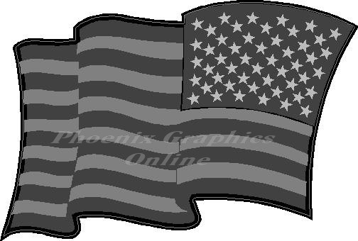 (image for) Subdued American Flag Waving Decal