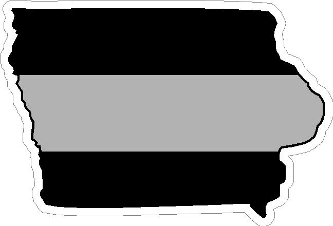(image for) Iowa Thin Silver Line Decal