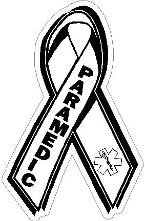 (image for) Thin White Line Paramedic Ribbon Decal