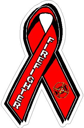 (image for) Thin Red Line Firefighter Ribbon Decal