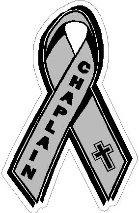 (image for) Thin Silver Line Chaplain Ribbon Decal