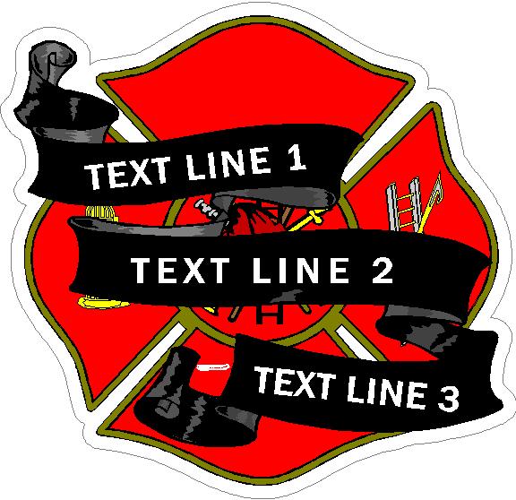 (image for) Firefighter Maltese Cross Memorial Decal