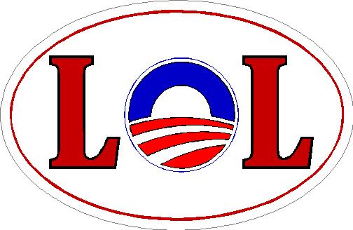 (image for) LOL Laughing Out Loud Political Democratic Obama Decal