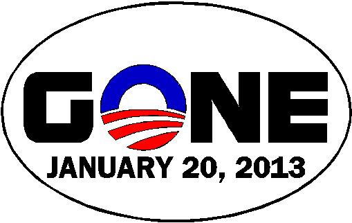 (image for) Obama Gone January 20, 2013 Decal