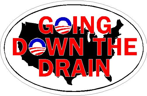 (image for) Obama Going Down The Drain Decal