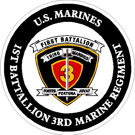 (image for) US Marines 1st Battalion 3rd Marine Regiment Decal