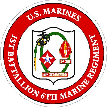 (image for) US Marines 1st Battalion 6th Marine Regiment Decal