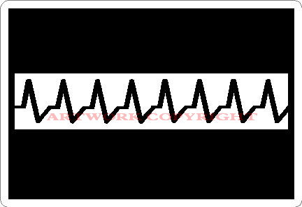 (image for) Thin White Line QRS Rhythm Strip Decal