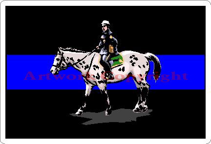 (image for) Thin Blue Line Mounted Police Decal