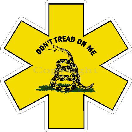 (image for) Star of Life Gadsden Flag Decal