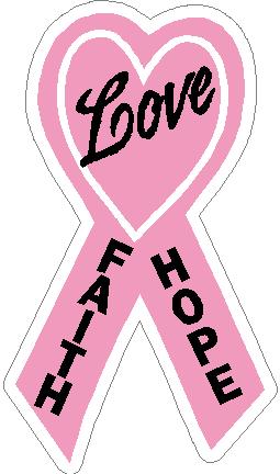 (image for) Love Faith Hope Breast Cancer Decal
