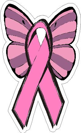 (image for) Pink Butterfly Ribbon Breast Cancer Decal
