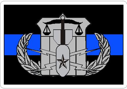 (image for) Thin Blue Line HDS EOD Crab Gray / Black Decal