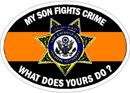 (image for) My Son Fights Crime Orange Line Decal
