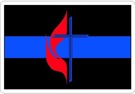 (image for) Thin Blue Line Methodist Logo Decal