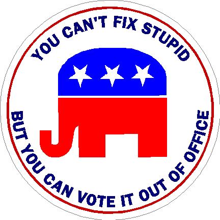 (image for) You Can't Fix Stupid Republican Decal