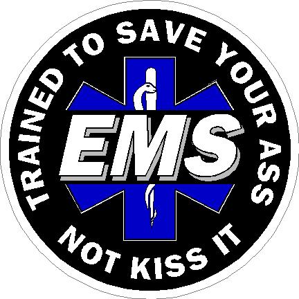 EMS Trained To Save Your Ass Black / Blue Decal (image for) EMS Trained To Save Your Ass Black / Blue Decal