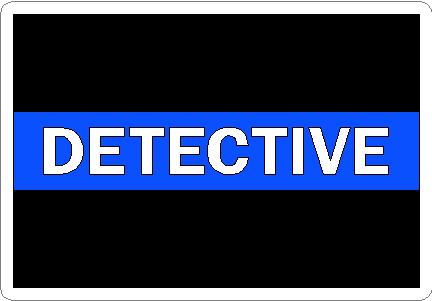 (image for) Thin Blue Line Detective White Text Decal