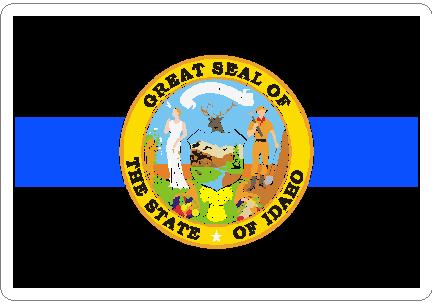 (image for) Thin Blue Line Idaho State Seal Decal