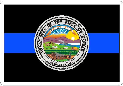 (image for) Thin Blue Line Kansas State Seal Decal