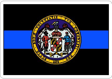(image for) Thin Blue Line Maryland State Seal Decal
