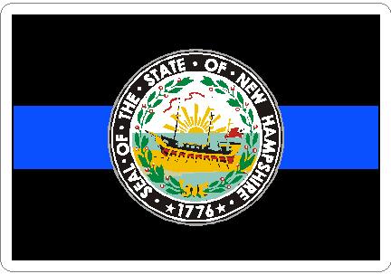 (image for) Thin Blue Line New Hampshire State Seal Decal