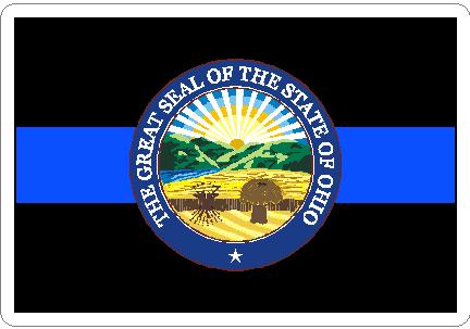 Thin Blue Line Ohio Seal Decal (image for) Thin Blue Line Ohio Seal Decal