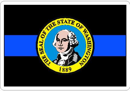 (image for) Thin Blue Line Washington State Seal Decal