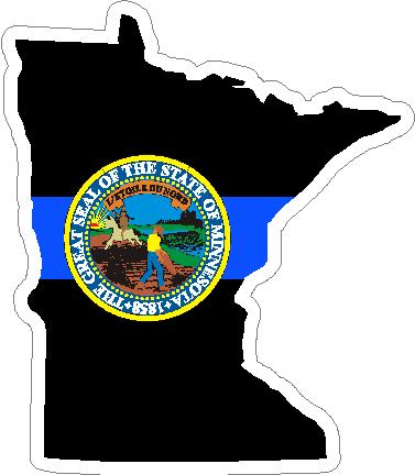 (image for) Thin Blue Line Minnesota w/ State Seal Decal
