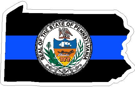 (image for) Thin Blue Line Pennsylvania w/ State Seal Decal