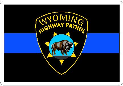 (image for) Thin Blue Line Wyoming Highway Patrol Decal
