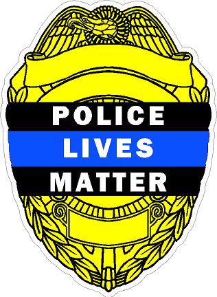 (image for) Thin Blue Line Police Lives Matter Badge Decal