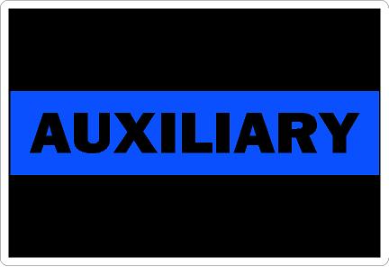 (image for) Thin Blue Line Auxiliary Black Text Decal