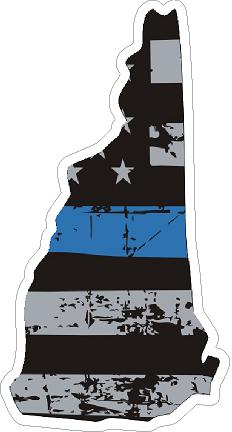 (image for) Blue Line Distressed Flag New Hampshire Decal