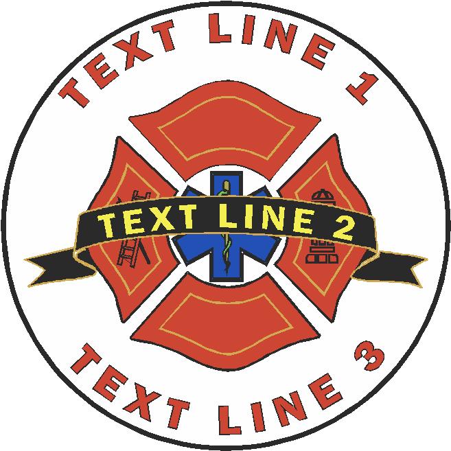 (image for) Maltese Cross w/ Star Of Life Memorial Decal